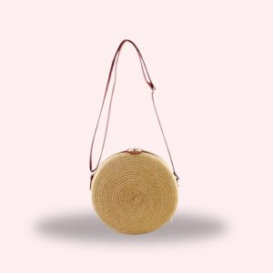 Tropical Round Rattan Sling Bag
