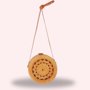 Bali Bloom Rattan Crossbody Bag