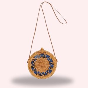 Blue Horizon Rattan Sling Bag