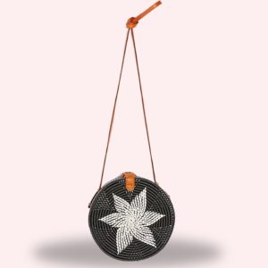 Midnight Bloom Rattan Sling